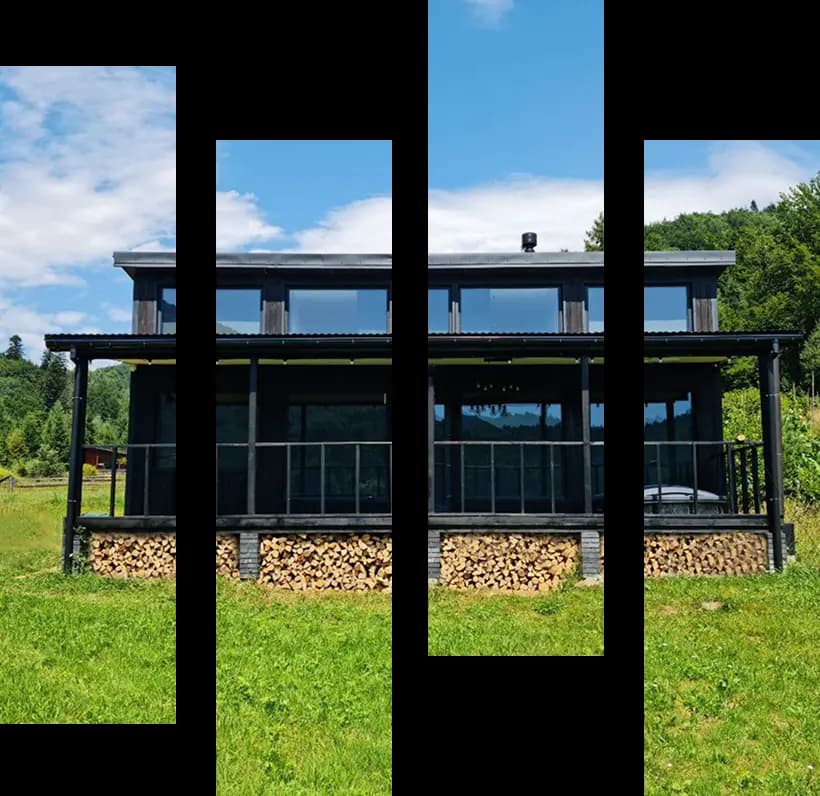 Фасад котеджу Jager Haus серед природи — місце для комфортного відпочинку